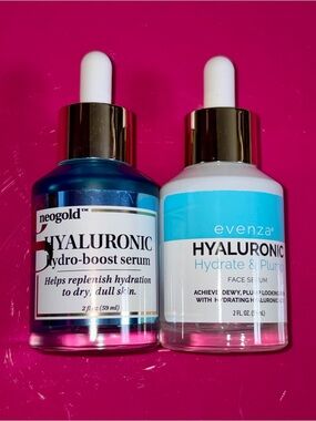 2 PC Hyaluronic Acid Bundle: Evenza & neogold hyaluronic serums 2 fl oz Each NEW